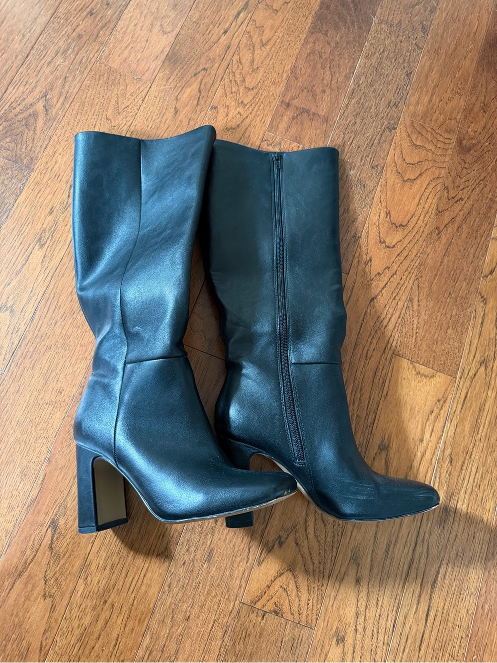 Size 7 Black Women's Mid-Calf Block Heel Boots